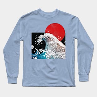 Hokusai Kaiju - Vintage Version Long Sleeve T-Shirt